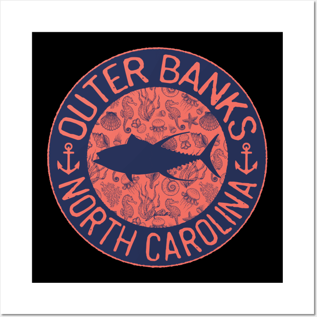 Outer Banks, North Carolina, with Yellowfin Tuna Wall Art by jcombs